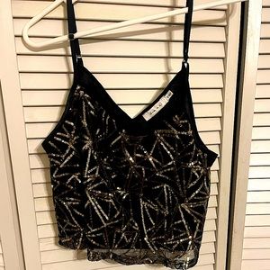 Sequin crop top. Size medium. Worn once. Adjustable straps.
